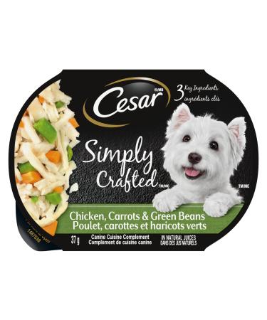 Cesar Simply Crafted Adult Wet Dog Food Chicken Carrots & Green Beans 37g Pack of 10