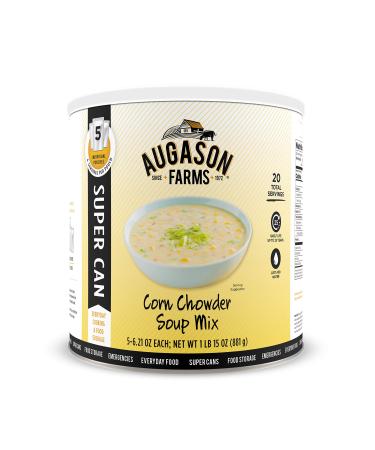 Augason Farms Corn Chowder Soup Mix 1 lb 15 oz No. 10 Super Can Corn Large Can