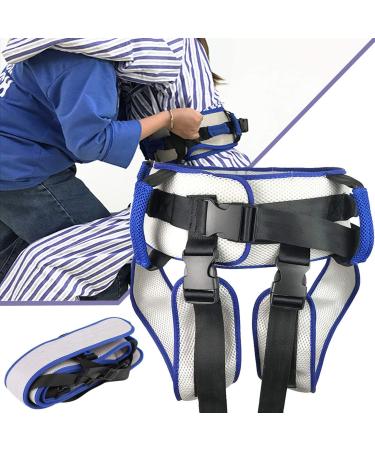 Transfer Belt with Leg Loops Medical Nursing Safety Gait Assist Device - for Patient Care Secure Aide Transfer Sling - Pediatric Elderly (Blue)