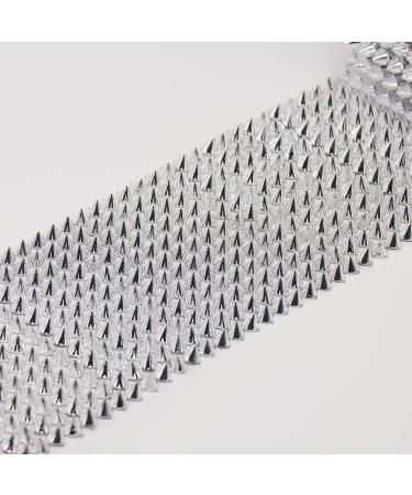 Jerler Sew Stitch Spikes for Arts & Crafts Decoration - Mesh Rivets Studs Beads Cone Spikes for Jackets, Clothing, Shoes - 1 Yard, Silver - Buy Online on SooperMarket.com