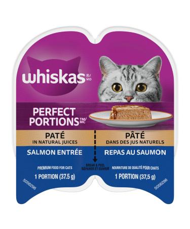 WHISKAS Perfect Portions Wet Cat Food Pat - Salmon - 75g (24 Pack) Pat Salmon 75 g (Pack of 24)