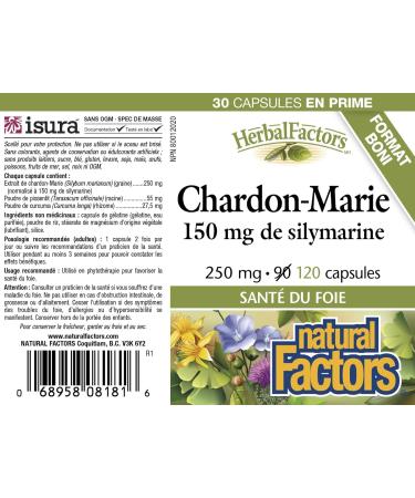 Natural Factors Milk Thistle - Bonus Size - 120 capsules - Buy Online on SooperMarket.com