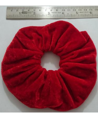 AADYA Pair of Extra Large (15CM) Velvet Hair SCRUNCHIES Elastic Scrunchy Hair BOBBLES 7 Different (RED) - Buy Online on SooperMarket.com