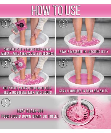 Jelly Pedicure Foot Soak for Dry Cracked Feet - Moisturizing Spa Pedi Soak with Damascus Rose - Foot Bath Salts for Relaxation - Foot Gel for Sore Feet - Buy Online on SooperMarket.com