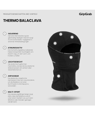 Gripgrab Winter Bike Storm Hood - Thermo Fleece Balaclava Face Mask for Cycling Soft & Warm Under Helmet Black (57-60) - Buy Online on SooperMarket.com