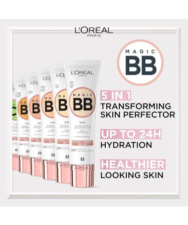 L'Or al Paris Magic BB Cream with SPF 20 5-in-1 Skin Tint with Vitamin B5 and Vitamin E Lightweight Hydrating Formula Adapts to Skin Tone for a Natural Glowy Finish 30 ml Shade: 05 Medium Dark 05 Medium Dark 1 count (Pack of 1) - Buy Online on SooperMarket.com
