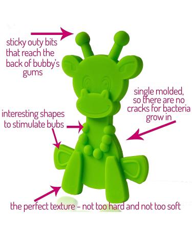 Little Bambam Giraffe Teether Toy by Bambeado - Natural Teething Comfort for Baby and Infant - Lime - Buy Online on SooperMarket.com