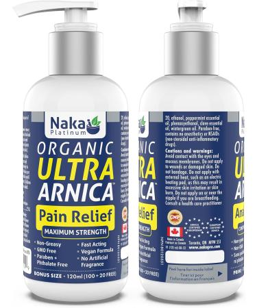  Naka Platinum Organic Ultra Arnica Lotion Pain Relief Maximum Strength European Certified Arnica Made in Canada (120ml) 11 ml (Pack of 1) - Buy Online on SooperMarket.com