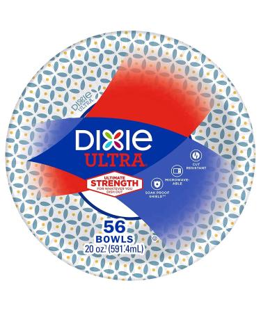 Dixie Ultra Heavy Duty Paper Bowls, 56 Count, 20 Ounce (1 Pack) White