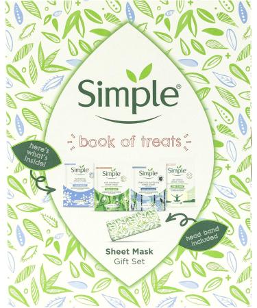 Simple Book of Treats Four Sheet Masks for every skin condition with a stretch head band Gift Set Festive gifts for Women 4 piece - Buy Online on SooperMarket.com