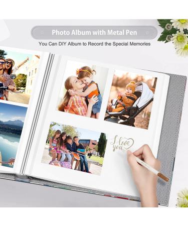 Fintie Self-Adhesive Photo Album | 60 Sticky Pages | Metallic Pen | DIY Scrapbook for 3x5, 4x6, 5x7, 6x8, 8x10 Pictures | Family, Wedding, Anniversary | Raining Hearts Design - Buy Online on SooperMarket.com