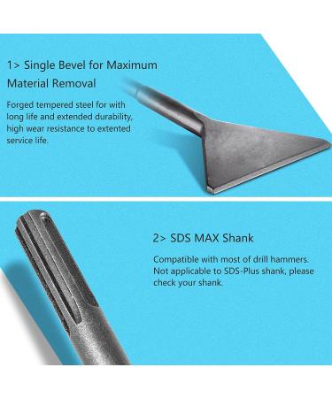 6-Inch SDS Max Floor Scraper Tile Chisel for Thinset Removal - Fits SDS Max Rotary Hammers - 6X14 Tile Tools - Buy Online on SooperMarket.com