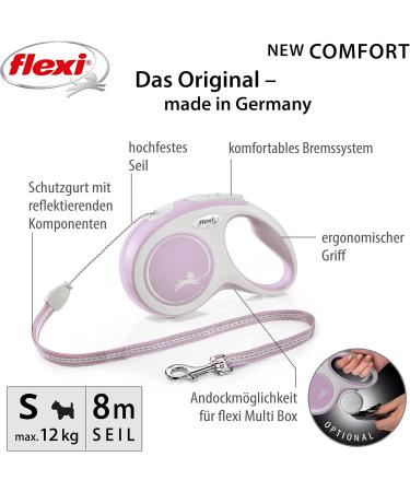 Shop Flexi Dog Leash - Extendable with Soft Handle | 3m 5m 8m | Perfect for Small Dogs (8-20kg) - Pink Rose - Buy Online on SooperMarket.com