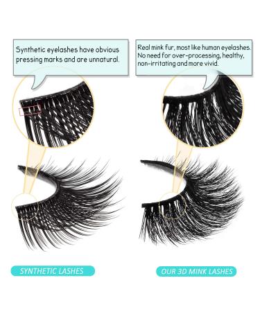Goo Goo 16mm Siberian 3D Mink Eyelashes 3 Pairs Set - Handmade Crossed Cluster Daily Style - Buy Online on SooperMarket.com