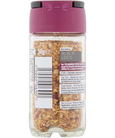 Schwartz Garlic & Pepper Steakhouse Pepper Seasoning 58g - Enhance Flavor and Aroma - Buy Online on SooperMarket.com