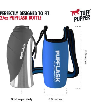 Tuff Pupper PupFlask Neoprene Dog Water Bottle Holder Sling - 27oz Nebulas Blue - Adjustable Shoulder Strap for Travel, Walking & Hiking - Buy Online on SooperMarket.com