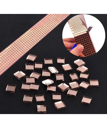 2400pcs Rose Gold Mirrors Mosaic Tiles Sticker - Self Adhesive Craft Glass Tiles 5mm by 5mm - Buy Online on SooperMarket.com