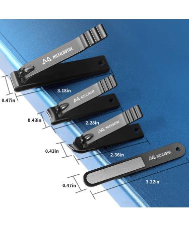 Stainless Steel Nail Clippers & File Set in Metal Box - Sharp Nail Cutter for Men and Women - Great Gift Idea - 4 Piece Kit - Buy Online on SooperMarket.com