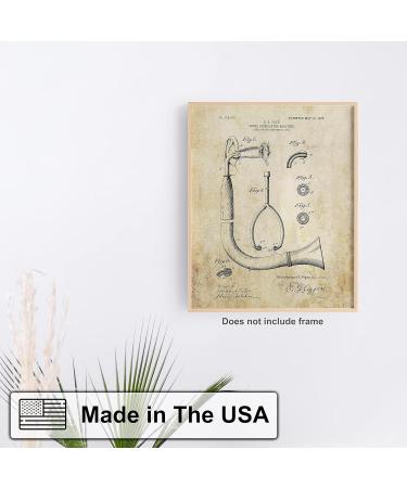 Medical Doctor Stethoscope Patent Art Print | Surgeon's Gift | Nurse College University Decor 11x14 - Buy Online on SooperMarket.com