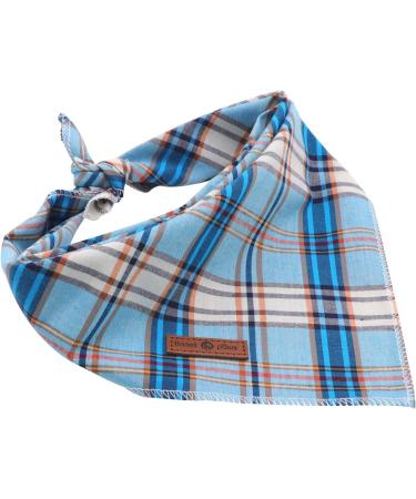 Lionet Paws Blue Grid Dog Bandana for Small Medium Large Dogs - Triangle Scarf for Boy or Girl - Pack of 1 - Buy Online on SooperMarket.com