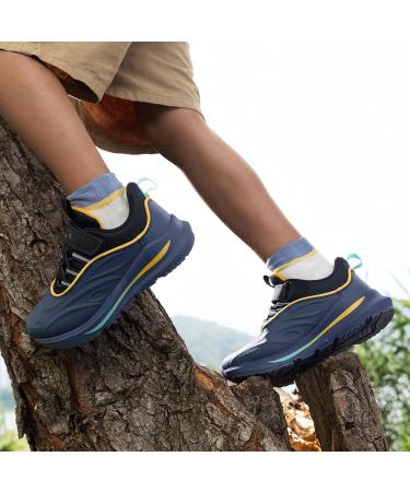 Dream Pairs Kids Sneakers - Waterproof Sports Shoes for Boys & Girls Breathable Running & Fitness Shoes with Velcro Size 32 EU - Dark Blue/Black - Buy Online on SooperMarket.com
