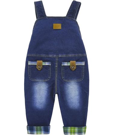 KIDSCOOL SPACE Baby Denim Overalls | 3D Cute Cartoon Knitted Jean Dungarees | Blue-5049 | 3-6 Months - Buy Online on SooperMarket.com