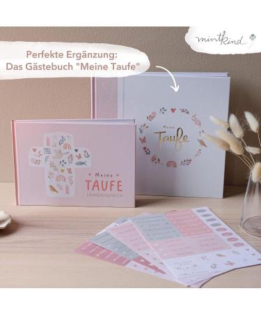 Mintkind Baptism Book | Perfect Baptism Gifts for Boys & Girls | Memory Book & Godchild Gift | Ideal Godmother Gift with Flower Design - Buy Online on SooperMarket.com