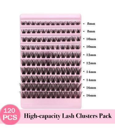 Lash Clusters 120Pcs DIY Individual Eyelash Extensions Natural Look D Curl 8-16MM - Charming - Buy Online on SooperMarket.com