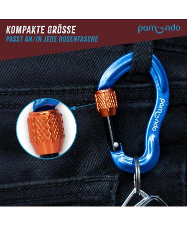 Pamindo Mini Carabiner Set - Screw Cap Aluminum Key Ring Hooks (2x Anthracite) for Outdoor & Travel - Buy Online on SooperMarket.com