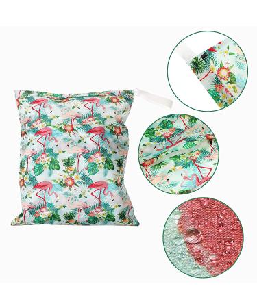 Waterproof Wet Bag Set - 4 Pieces Reusable Washable Wet Dry Bags for Travel, Beach, Swimwear, Diapers - Hawaii Design - 12 x 14 Inch - Buy Online on SooperMarket.com