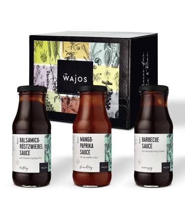 Wajos Barbecue gift set |3 BBQ sauces each 245ml |Gifts for men Father's Day or birthday |Grill saucen |Souvenir for the grill party
