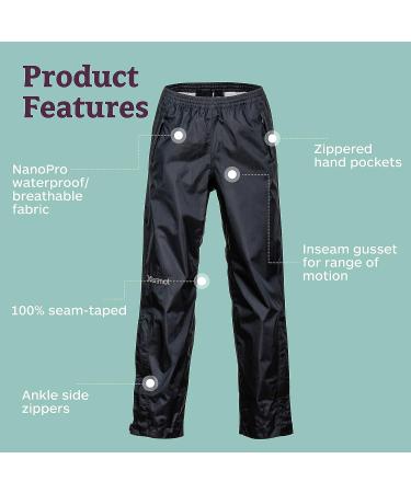 MARMOT Unisex-Child Precip Waterproof Rain/Hiking Pant Black XL - Buy Online on SooperMarket.com