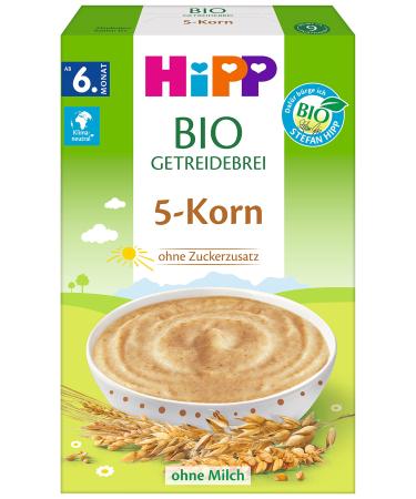 Hipp Organic Cereal Porridge Unsweetened Five Grains Pack of 6 (6 x 200 g) Five Grains 200 g (Pack of 6)