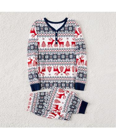 PatPat Family Christmas PJs Matching Set - Reindeer & Snowflake Patterned Sleepwear for Couples & Kids, Women's Blue/White - Buy Online on SooperMarket.com