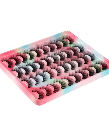 20 Pairs Natural Fluffy Cat Eye False Eyelashes - 4 Styles Wispy 5D Faux Mink Multipack - Buy Online on SooperMarket.com