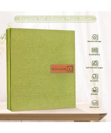 Popotop Large Self Adhesive Photo Album | DIY Scrapbook for Mom & Family | 40 Pages Picture Book with Pen and Board | 11.5 x 10.6 inches | Matcha Green - Buy Online on SooperMarket.com