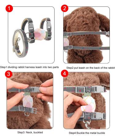Adjustable Rabbit Dishes with Leash | Nylon Pet Bowls for Rabbits Kittens Puppies & Small Pets - Perfect for Outdoor Hikes | Shop Internationally - Buy Online on SooperMarket.com