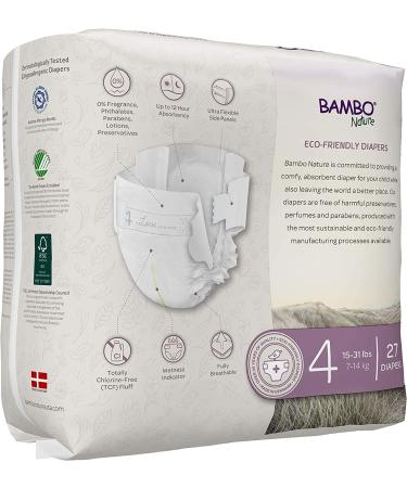 Bambo Nature Premium Eco-Friendly Baby Diapers (SIZES 1 TO 6 AVAILABLE)  Size 4  27 Count- Pack of 6 Size 4 (162 Count) 162 - Buy Online on SooperMarket.com