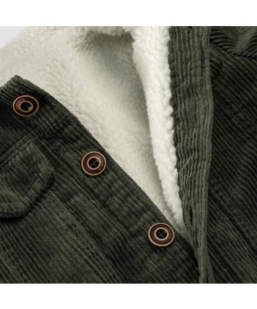 Volunboy Toddler Corduroy Sherpa Jacket | Button Down Warm Coat for Baby Boys/Girls - Green (12 Months) - Buy Online on SooperMarket.com