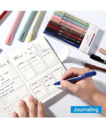 AECHY Colored Curve Dual Tip Pens - 6 Shapes, 8 Colors - Planner Journaling Drawing School Supplies - Curve + Fine Tips (8 pcs) - Buy Online on SooperMarket.com