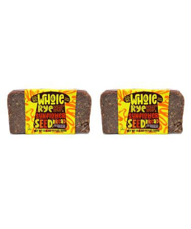 Gourmanity Whole Rye Sunflower Seed Bread, 1.1lb / 500 grams (Pack of 2), Wheat-Free Wholesome Kosher Fitness Bread, German Bread Preservative Free European Bread Sunflower Seed 1.1 Pound (Pack of 2)