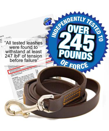 Logical Leather 4 Ft Dog Training Leash - Heavy Full Grain Brown Leather Lead - Buy Online on SooperMarket.com