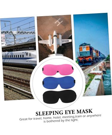 NOLITOY 3pcs 3D Sleep Mask Set | Travel Eye Shades & Blindfolds for Adults | Soft Silk Eye Masks & Elastic Comfort - Buy Online on SooperMarket.com