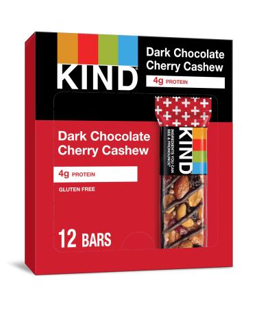 KIND Bars Dark Chocolate Cherry Cashew + Antioxidants Gluten Free 1.4 Ounce (12 Count)
