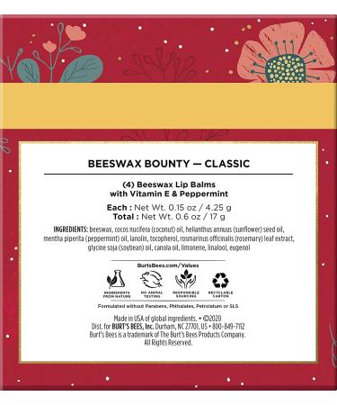 Burt's Bees Holiday Gift Set - 4 Classic Beeswax Lip Balms for Stocking Stuffers - Buy Online on SooperMarket.com