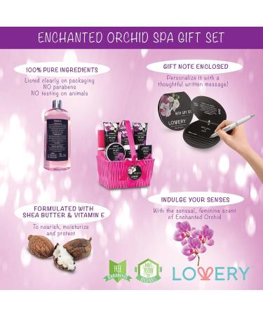 Enchanted Orchid Spa Gift Set - Perfect Gift Baskets for Her Women & Moms | Best Bath & Body Gifts for Weddings Birthdays & Thank You - Buy Online on SooperMarket.com