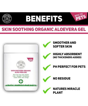 C&G Pets | Skin Soothing Organic Aloe Vera Gel | Food Grade Aloe Vera Vitamins Mineral Amino Acids | Soothes Calms Cools Moisturizes Insect Bitten Scaly Scabby Flabby Skin - Buy Online on SooperMarket.com