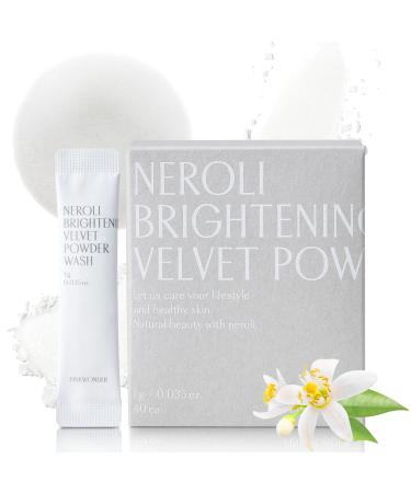 Neroli Velvet Powder Wash (40EA) Neroli Extract and Enzyme Powder Face Cleansing Mild Exfoliating Hydrating and Glowing Skin Travel Friendly Korean Skincare