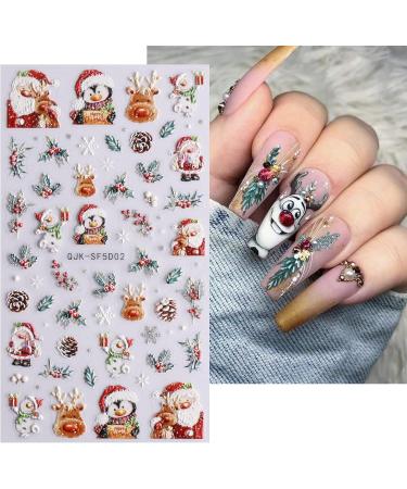 JMEOWIO 3D Embossed Christmas Glitter Nail Art Stickers Decals Self-Adhesive 5D Snowflake Winter Holiday Cute Silver Nail Supplies Nail Art Design Decoration Accessories 4 Sheets - Buy Online on SooperMarket.com