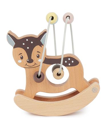 Bieco Motoric loop Reh with seesaw |Motor ceremony from 1 year |Cute labyrinth game in Reh Design |Motoric toy baby in gentle colors |Wooden toys baby |Holding toys